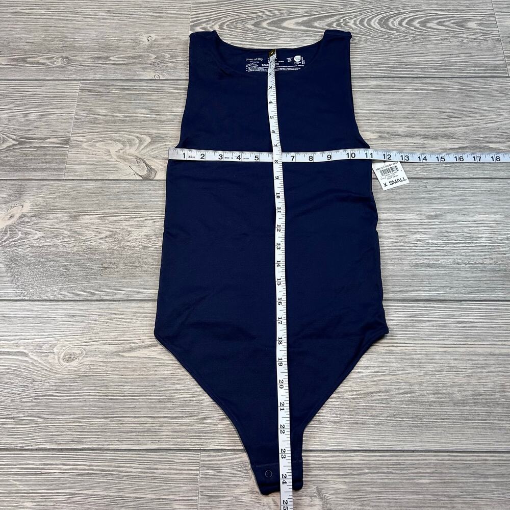 State of Day Seamless Thong Bodysuit Navy Blue XS NWT - Picture 3 of 4